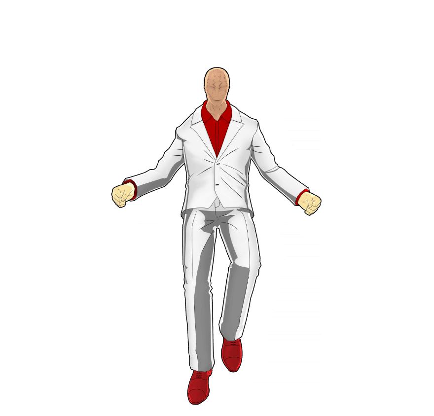 Ilustración del traje Sin máscara (Estilo héroe)