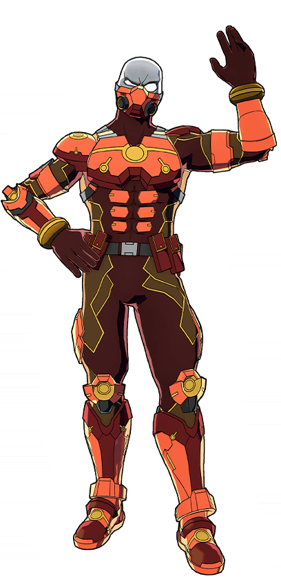 Ilustración del traje Equipo de potenciación Quirk (Calor)