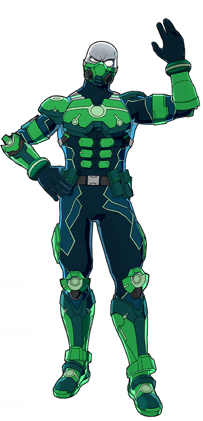 Ilustración del traje Equipo de potenciación Quirk (Combate)
