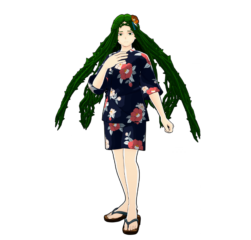 Ilustración del traje Yukata de festival (Estilo villano)
