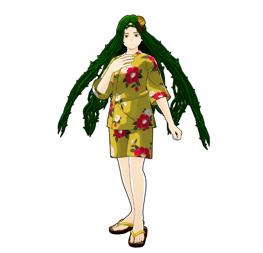 Ilustración del traje Yukata de festival (Calor)