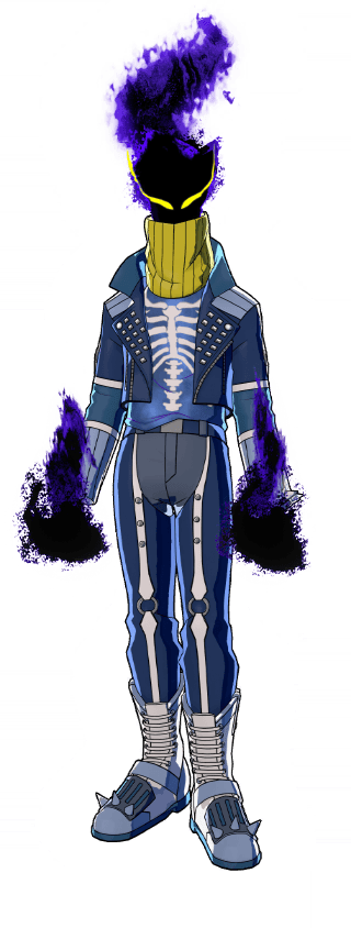 Ilustración del traje Calavera y huesos (Estilo héroe)