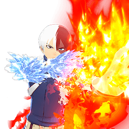 Retrato del Battle Style Shoto Todoroki — Ice Fang Wind Flame